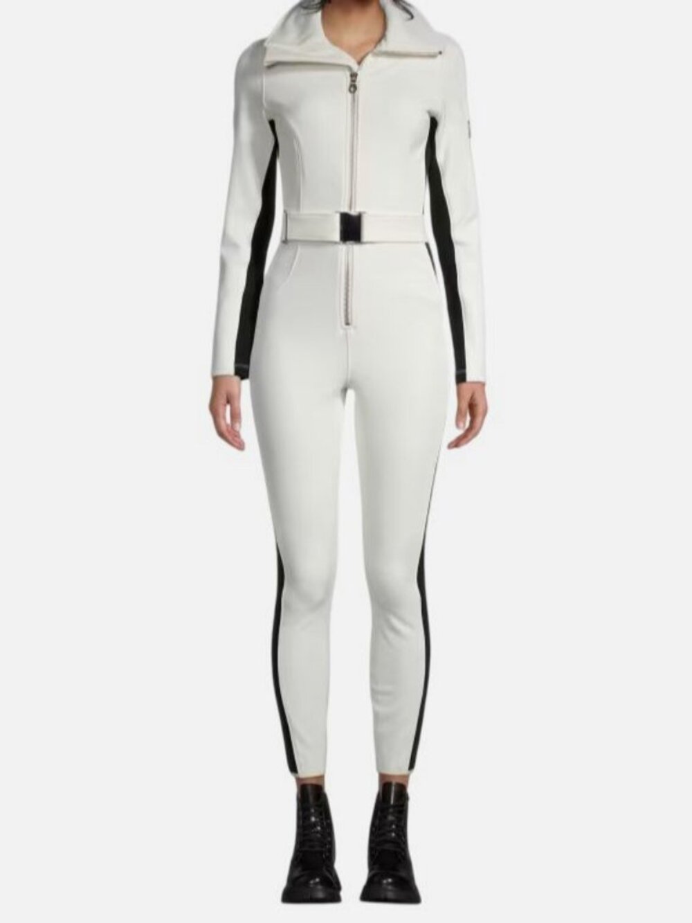 Cordova Women's White Two-Tone Water-Repellent Signature Belted Ski Suit Size S